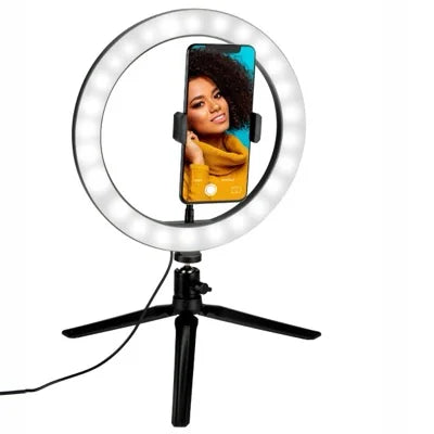 Lampe annulaire avec trépied